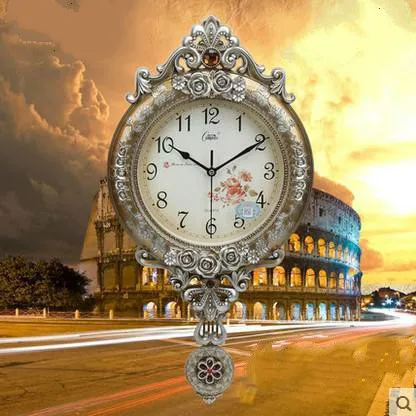 Европейские настенные часы в стиле ретро бесшумные кварцевые для гостиной