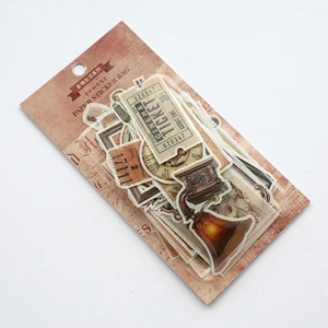 6 Retro smelly life paper diary Scrapbooking sticker Decoration label 1 lot = 1 pack = 60 pcs - Цвет: 6