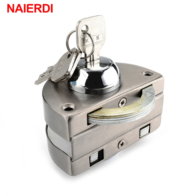 NAIERDI двойные стеклянные дверные замки 304 нержавеющая сталь открытые безрамные