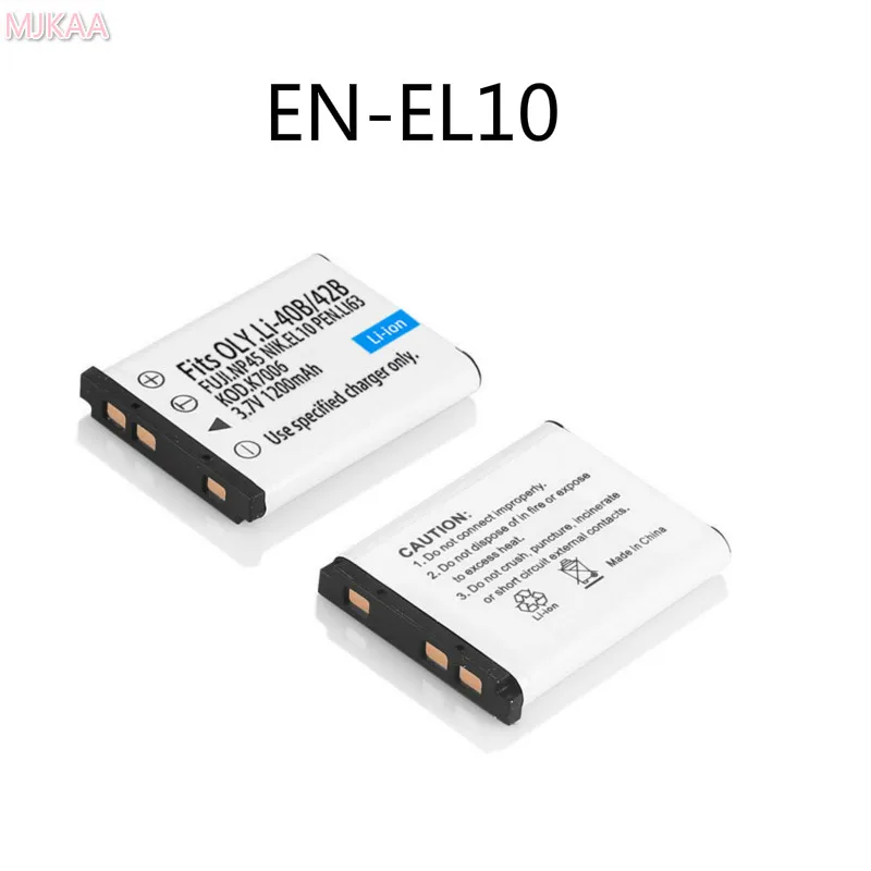 MJKAA 2 шт. 3 7 в 1200 мАч Li 42B EN EL10 FNP 45 D Li63 CNP 80 аккумуляторная батарея для камеры Nikon OLYMPUS