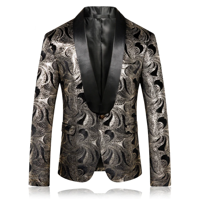 High quality men suit jacket Asian size S-5XL mens blazer coat Jacquard fabric blazers 2019 Slim fit | Мужская одежда