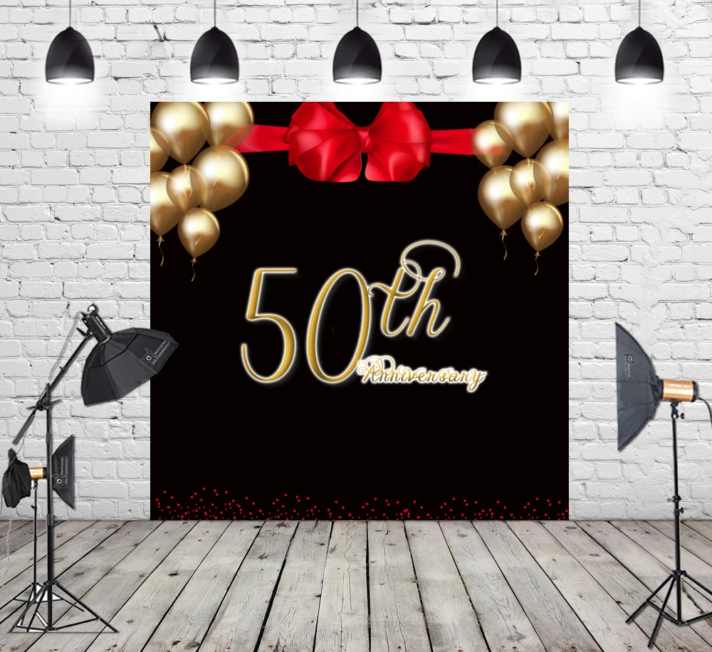 Золотой и черный Photo Studio новогодних декораций Happy 50th День рождения украшения