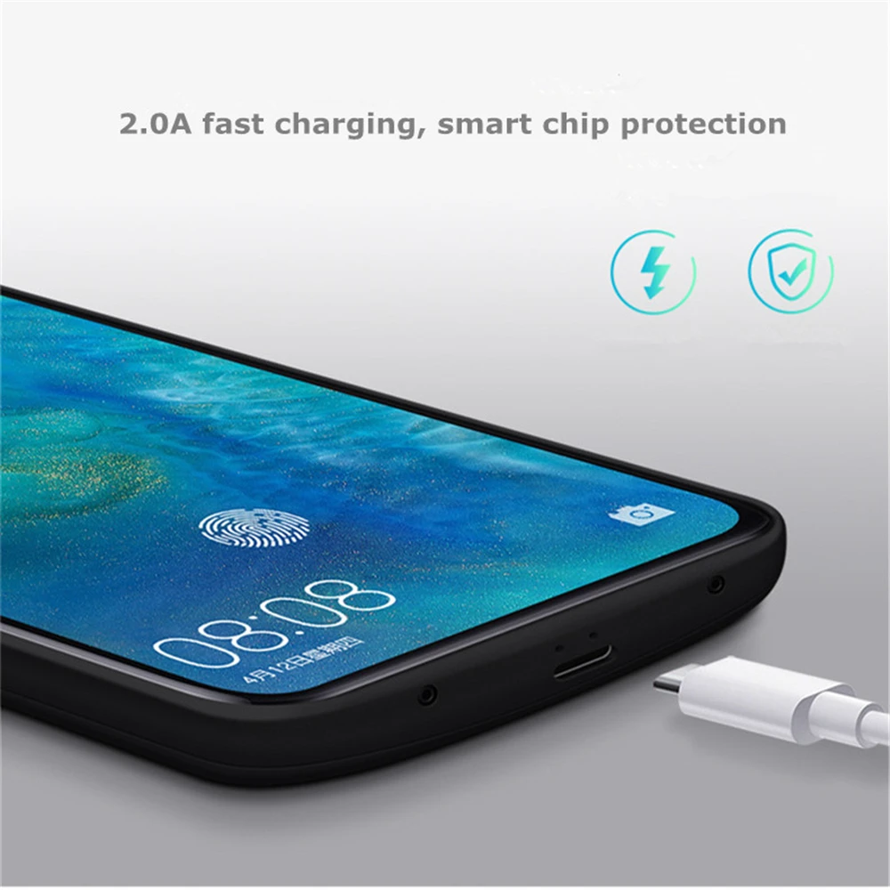 Чехлы для зарядки аккумуляторов 6000 мАч Huawei Mate 20 Pro силиконовый ударопрочный чехол