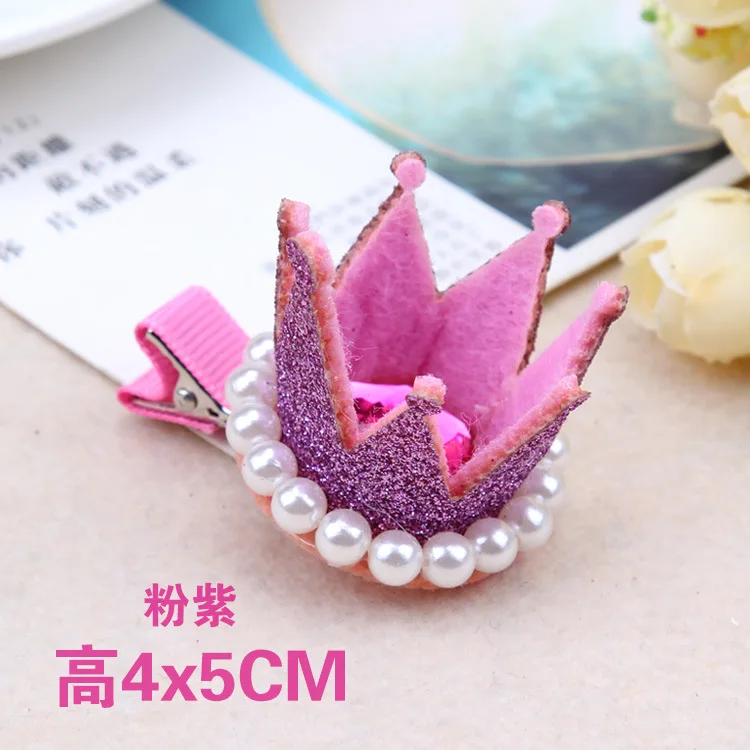 

Girl Hair Accessories Hair Clip with Crown Cute Hair Decor Hairpin 5 Colors Available