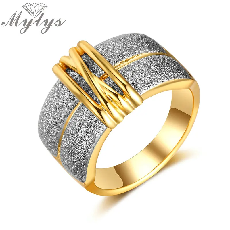 Mytys модные золотистые и серебристые женские кольца GP двухцветные прямые продажи