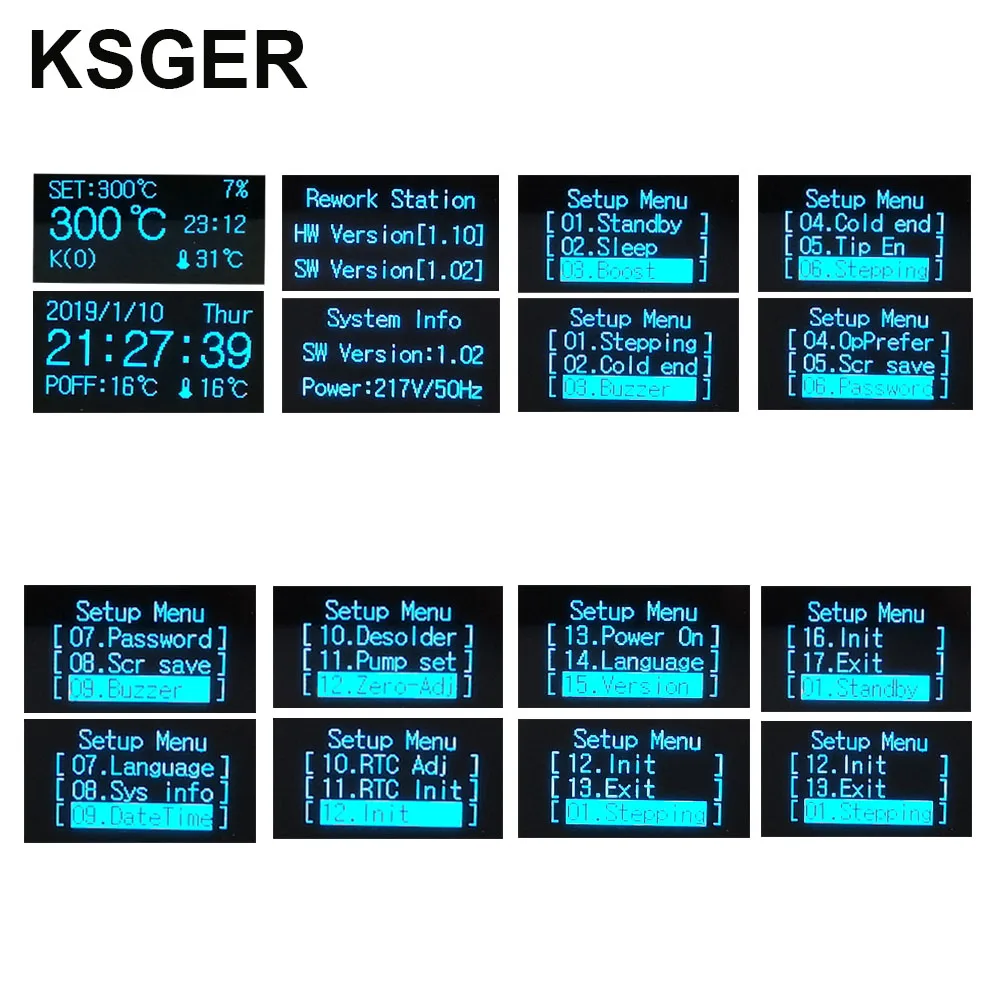 KSGER T12 паяльник станция 2 в 1 SMD горячего воздуха пистолет для пайки и распайки DIY наборы вакуумный Электрический STM32 контроллер OLED
