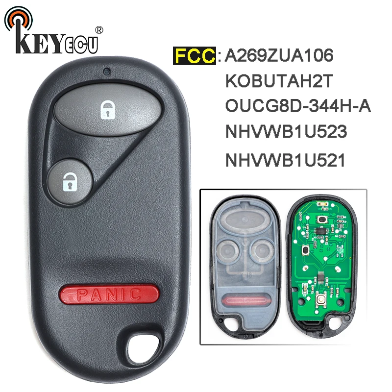 Брелок дистанционного управления KEYECU A269ZUA106/ KOBUTAH2T/ NHVWB1U523/Φ 2 + 1 с тремя кнопками