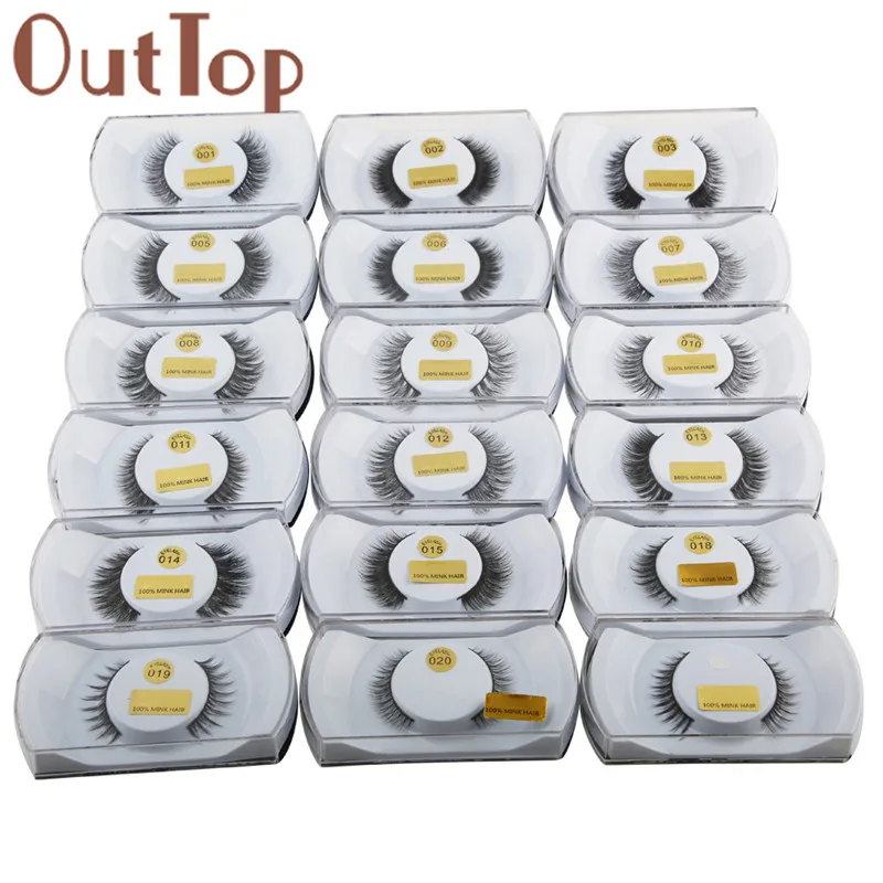 OutTop оптовая продажа женские 3D ресницы норковые натуральные Толстые Накладные