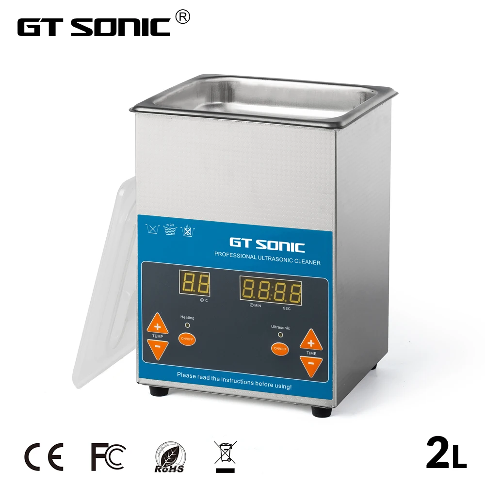 

GT SONIC VGT-1620QTD Ultrasonic Cleaner 2L 50W with Digital Display Heating Basket Ultrasonic Bath