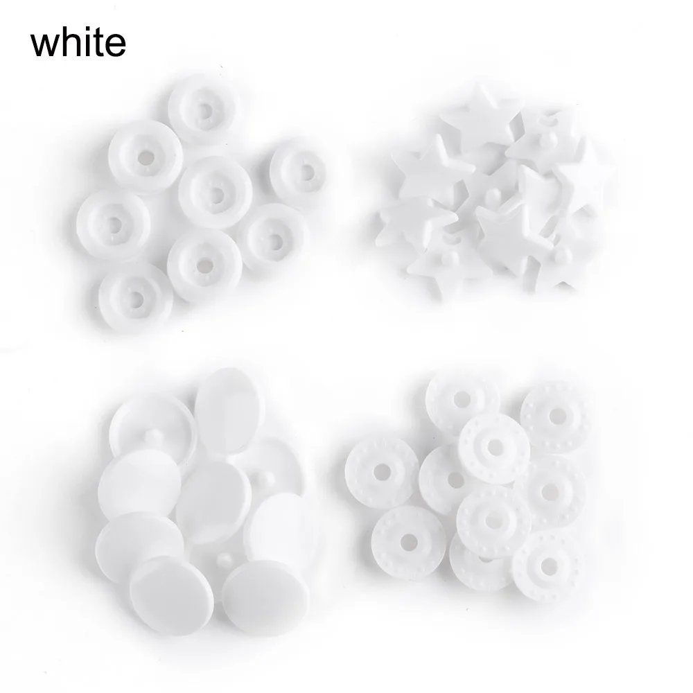 white 10 наборов(40 шт.) пластиковые защелки, аксессуары для одежды, сделай сам, скрапбукинг, для шитья, полимерные кнопки, пресс-шпильки, крепежи, 13 цветов - Цвет: white
