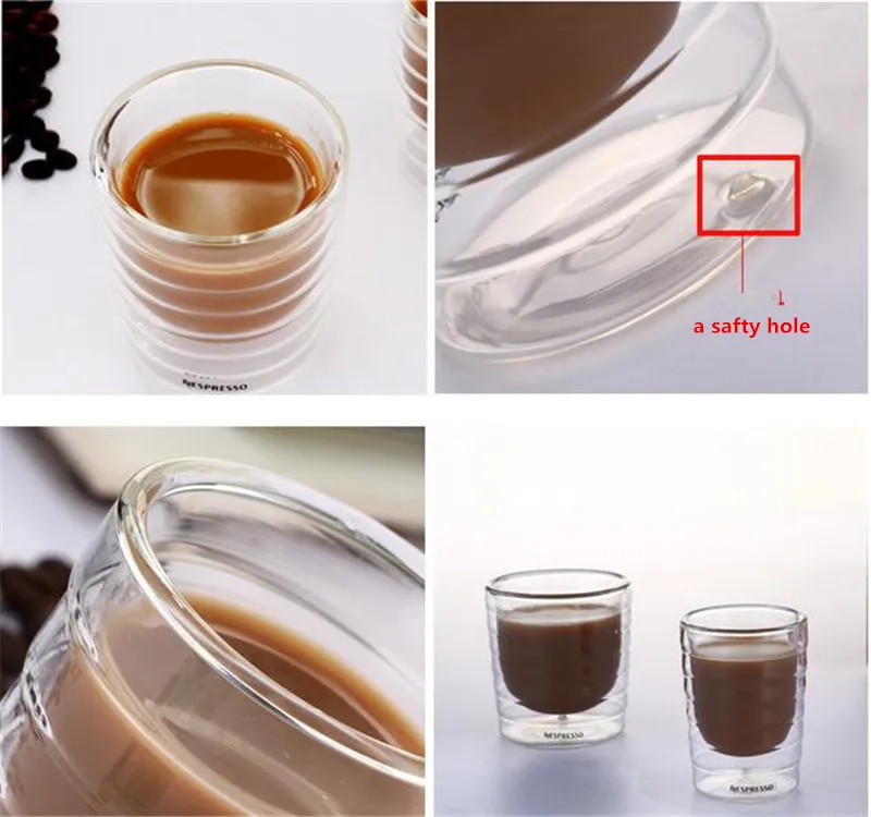 Кофейная чашка Caneca, 1 шт., ручная Выдувная, с двойными стенками, сывороточный протеин, Canecas, Nespresso, эспрессо, 85 мл, 150 мл, термальная