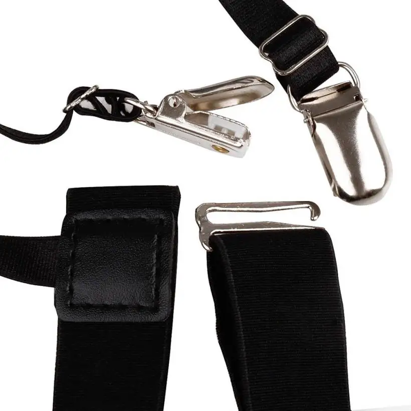 

Elegant 1 Pair of Suspenders For Mens Adjustable Shirt Stay Garters Belt with Non-slip Locking Clamps M23