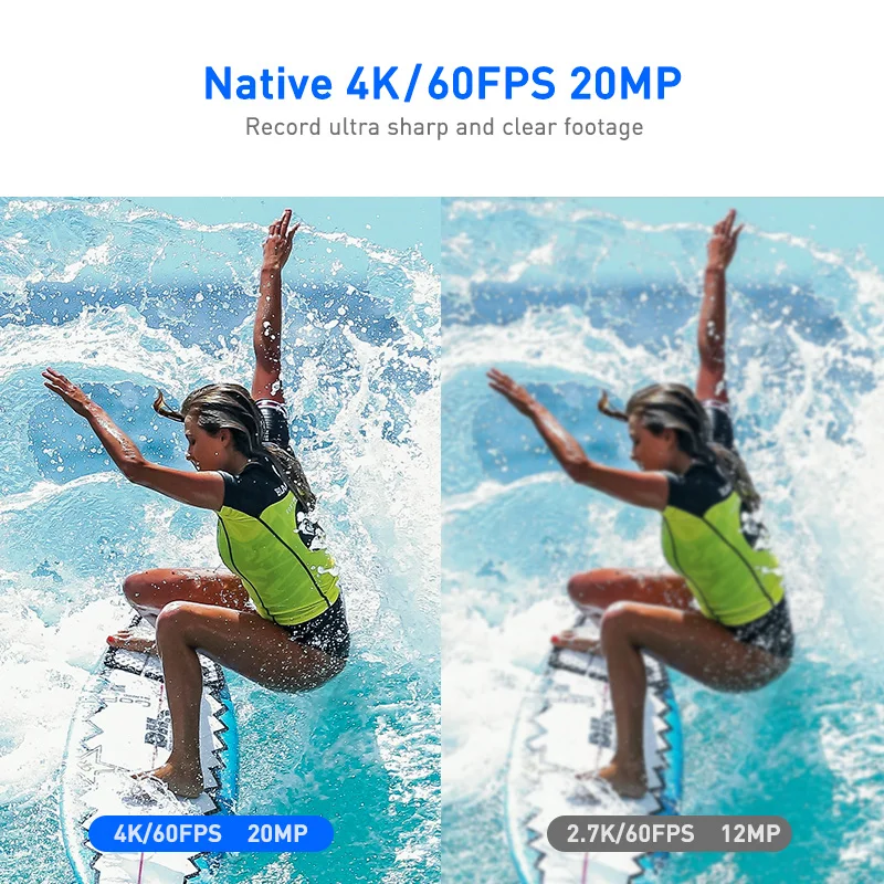 Экшн-камера theye T5 Pro Real Ultra HD 4K 60fps с сенсорным экраном, Wi-Fi, с пультом дистанционного управления, подводная спортивная камера 60 м