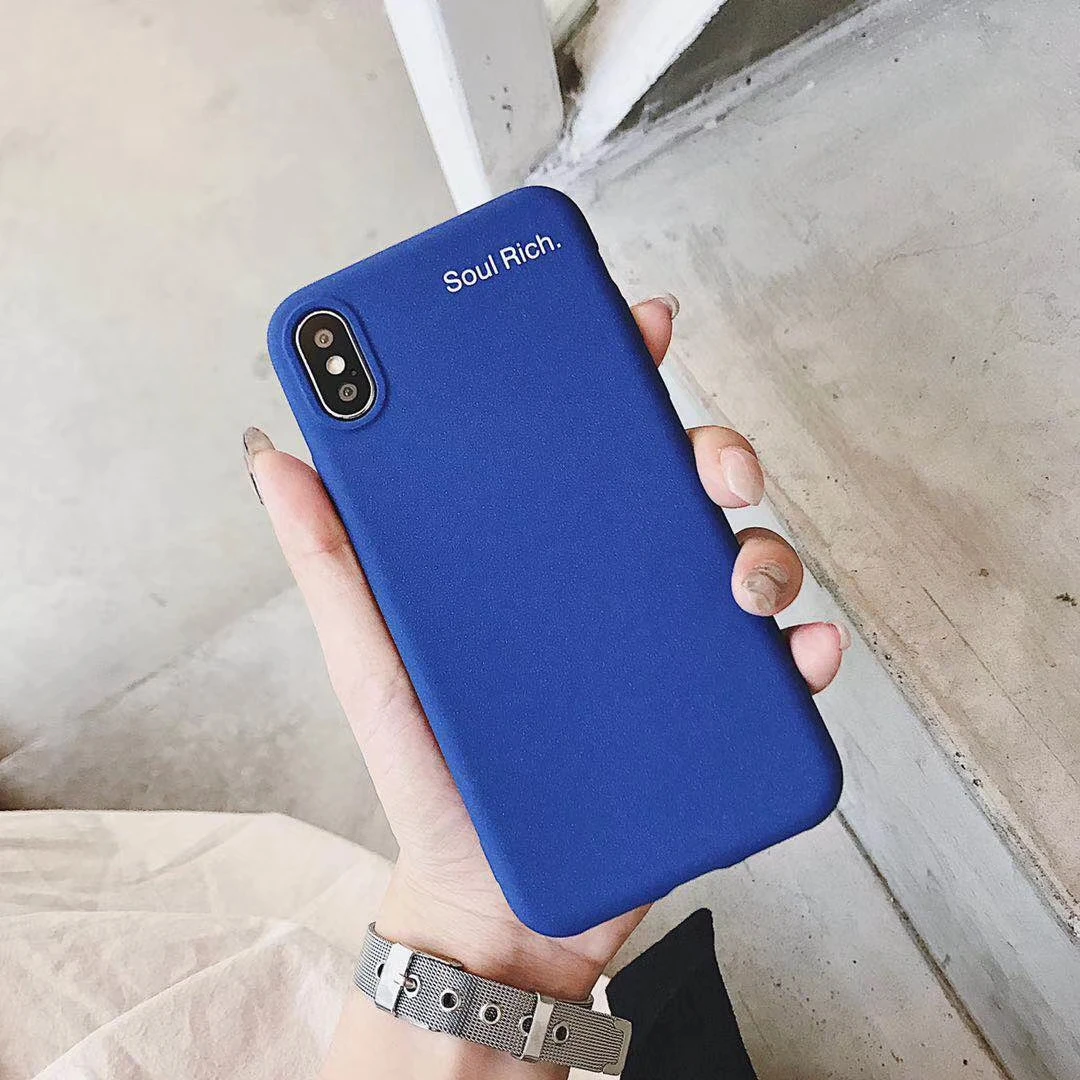 Slim Matte Sand Texture Words TPU Frosted Case for iphone 7 Cover Soft On For SE 5 5S 6S 6 8 Plus X Shell Phone |