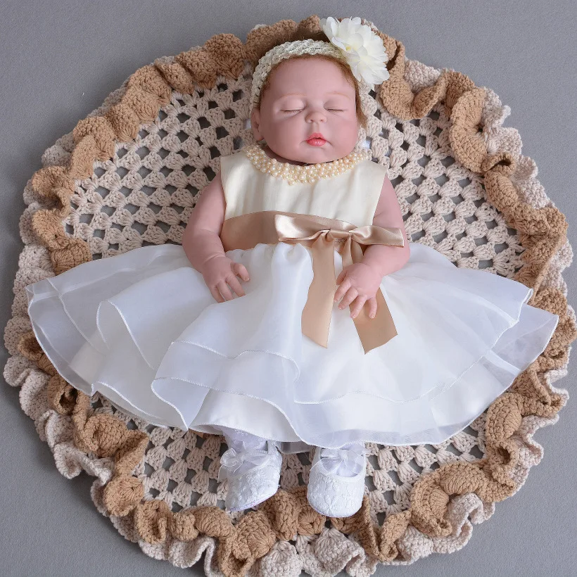 

Princess dress series Bebes reborn full silicone reborn baby dolls toys for child gift luxury fake baby real dolls 22"55cm