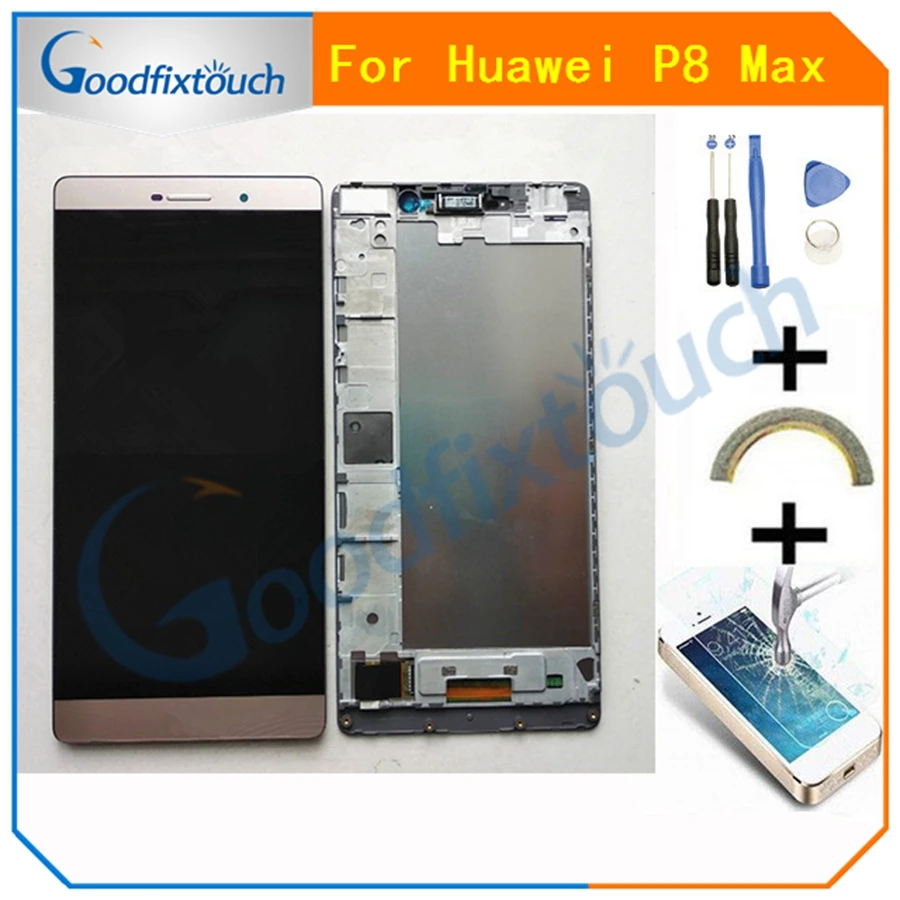 С рамкой для Huawei P8 Max ЖК дисплей сенсорная панель дигитайзер в сборе Сменные