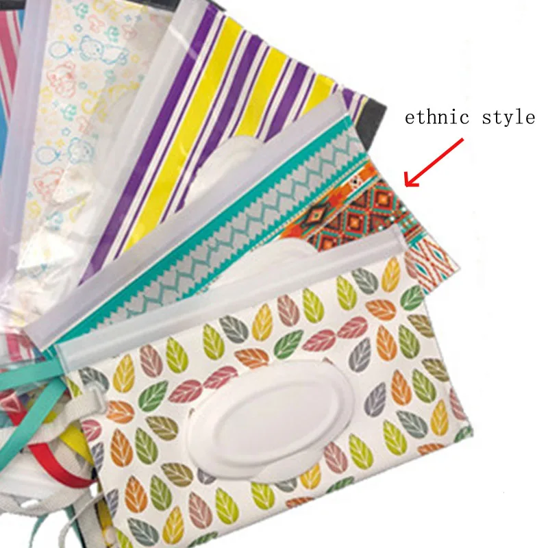 ethnic style Переносные детские влажные салфетки на застежке, контейнер для салфеток, экологически чистые, легко переносные, раскладушка, косметические чистящие салфетки, чехлы 23*13,5 см - Цвет: ethnic style