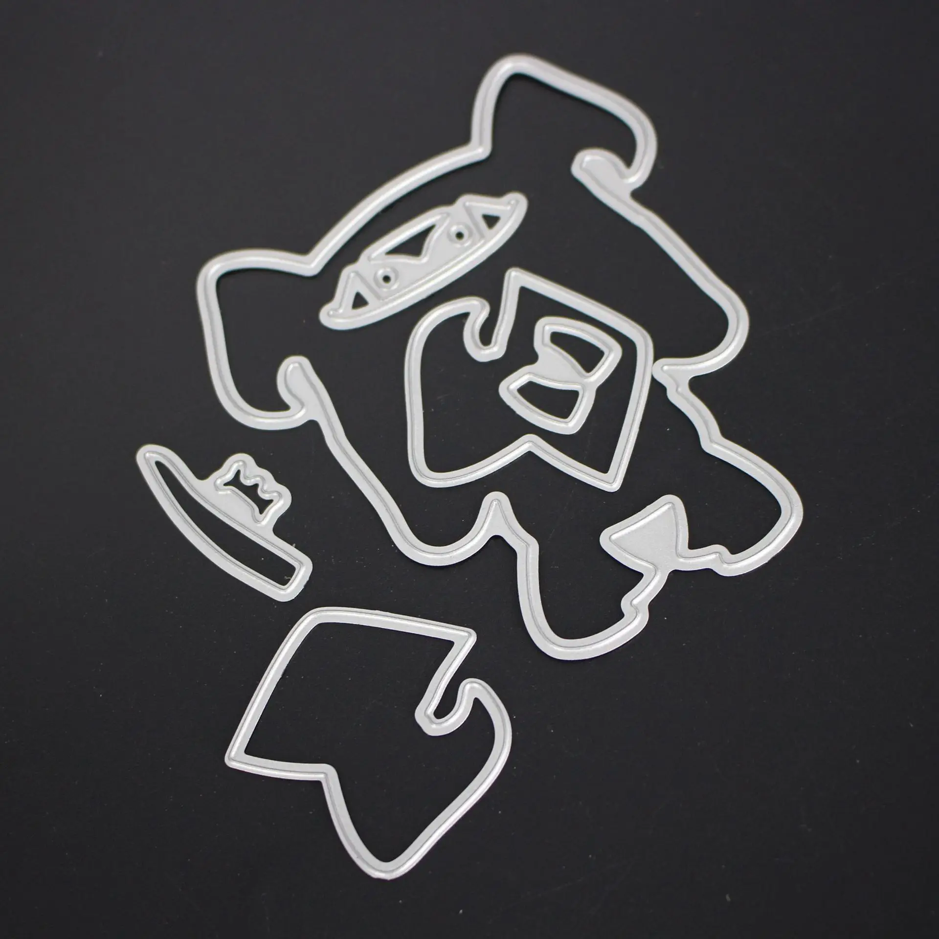 

AZSG Pug Cutting Dies Clear Stamps For DIY Scrapbooking/Card Making Decorative Silicone Stamp Crafts