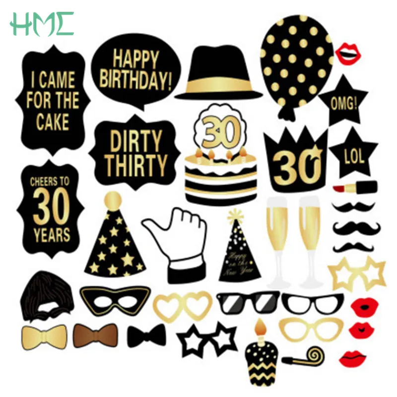 36 шт. декоративные фотообои с надписью Homers to 30|adult adult|adult partyadult birthday |