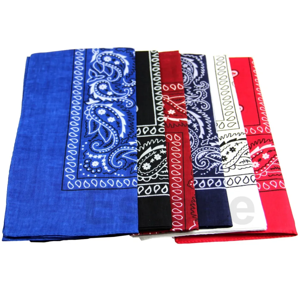 

Hot 1pcs Cotton Paisley Bandana HeadWrap Hair wrap Double Side Print 1 pc Cotton Scarf Headband