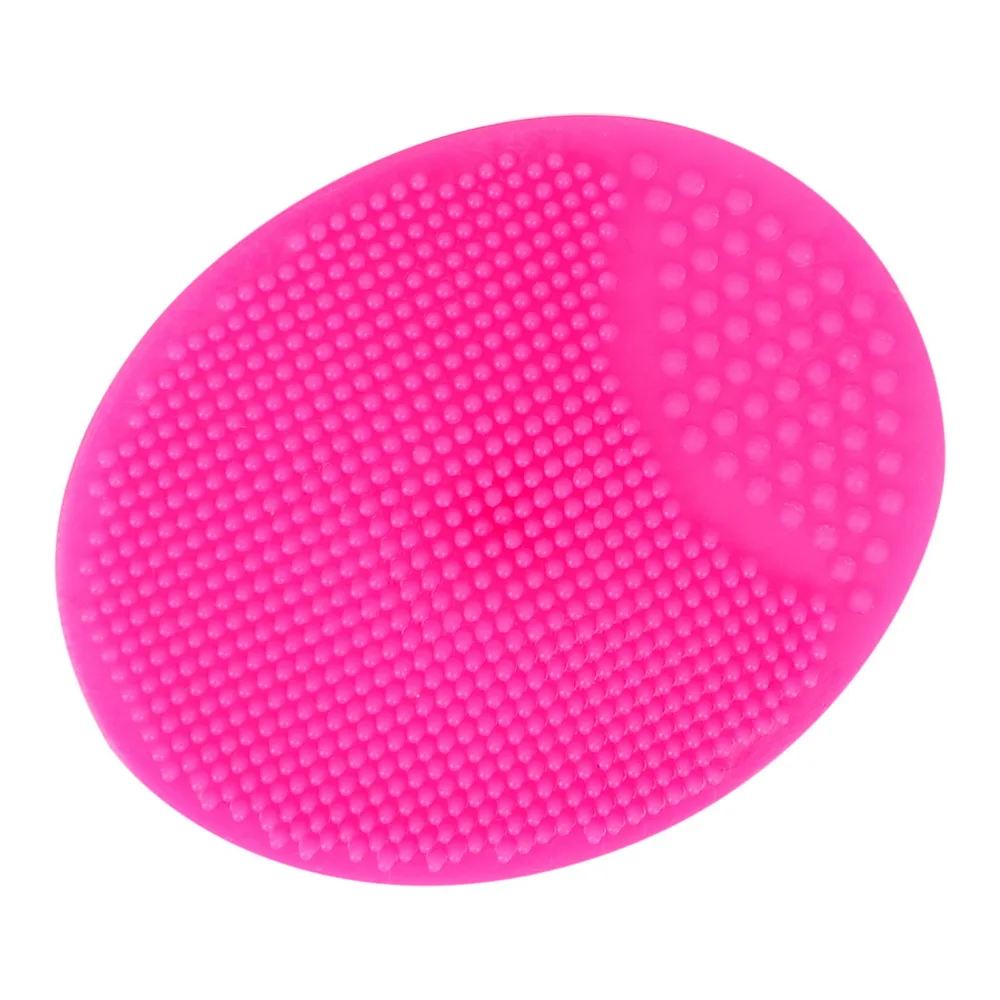 HILIFE Face Wash Pad Baby Shower Super Soft Facial Clean Brush Sponges Scrubbers to Exfoliating SPA Blackhead - Color: Dark Rose Red