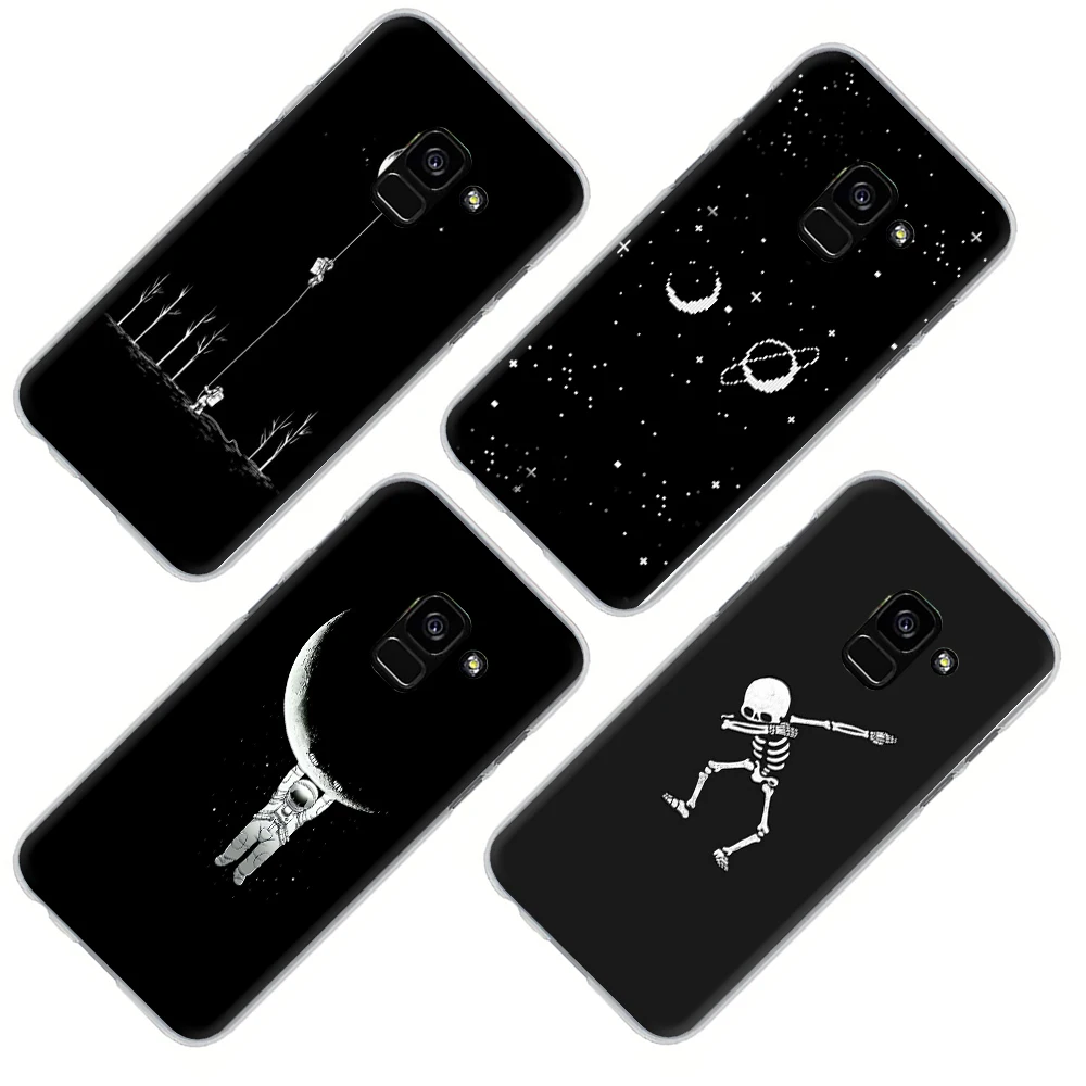Черный пространство жесткий чехол для телефона с принтом &quotдля Samsung A70 60 50 40С 30s 20