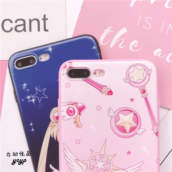 Чехол для iphone XR Cardcaptor Sakura+ пленка для экрана из закаленного стекла для iphone X XS Max 7 8 plus 6 S plus Sailor Moon+ ремешок