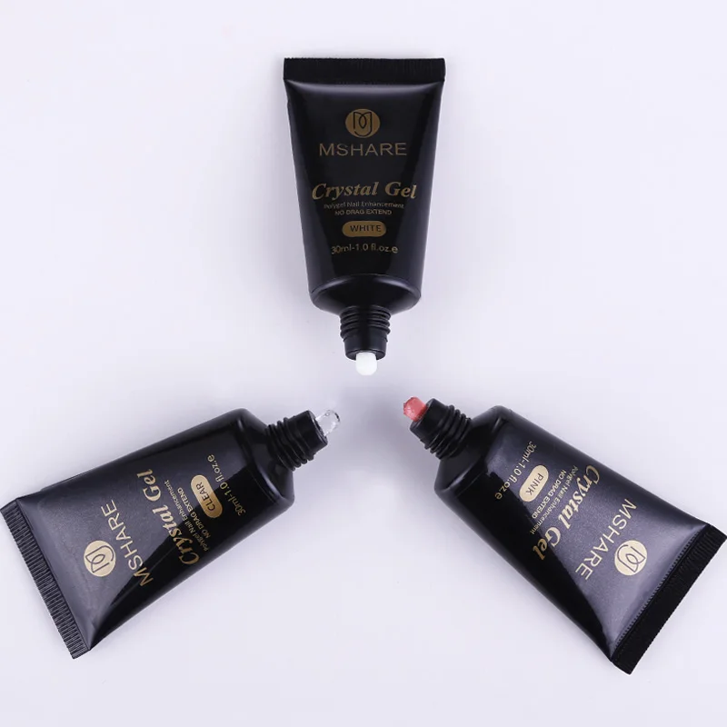 3 pieces set MSHARE Кристалл полигель прозрачный розовый белый 3 шт./лот поли гель гвозди набор 3 шт. наборы быстрое строительство акрил 30 мл - Цвет: 3 pieces set