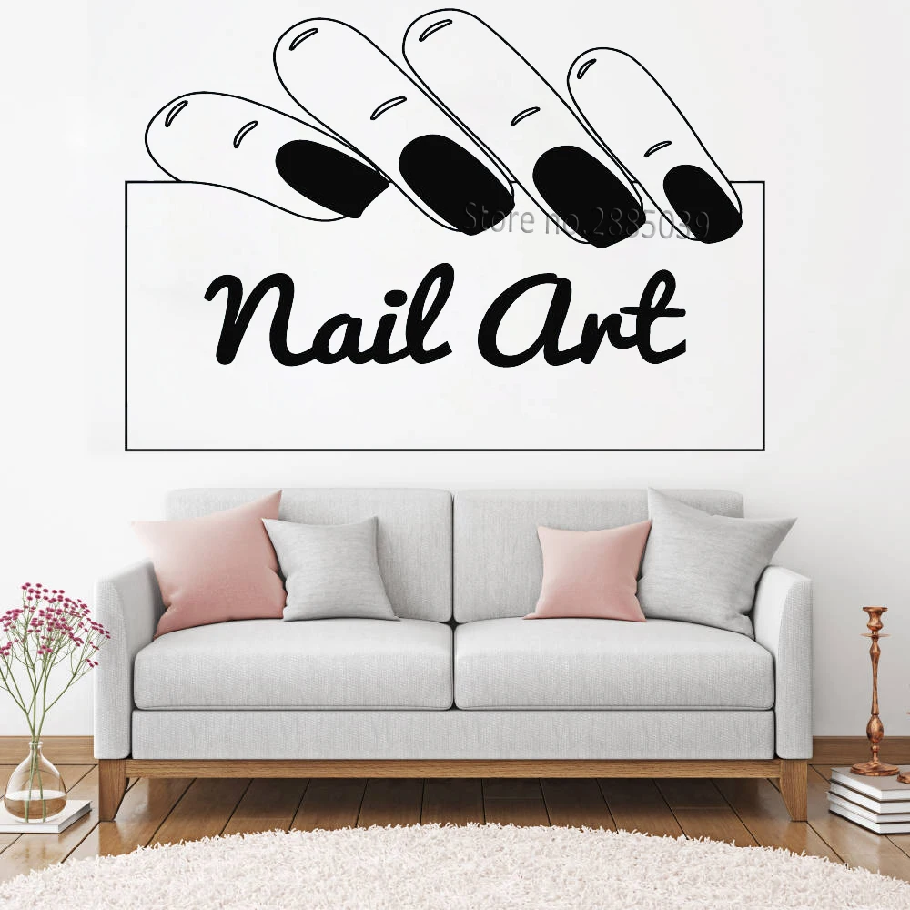 Nail Art Signage Наклейка на стену маникюрный салон наклейки магазина стекло окна двери