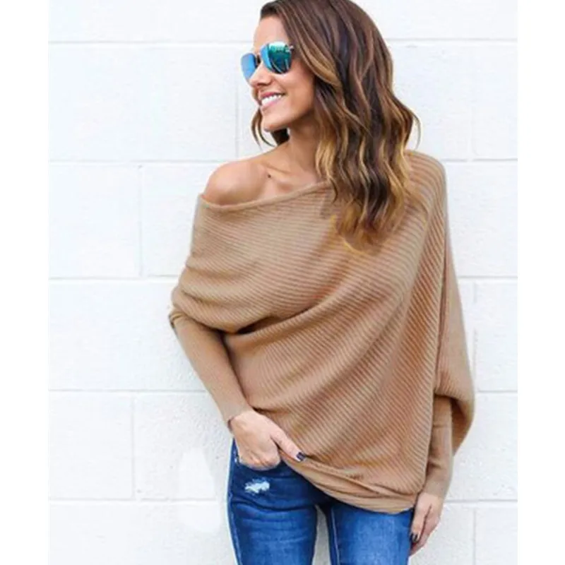 Sexy off shoulder sweater bat sleeve sweaters Top Female Blusa autumn winter casual 2018 new | Женская одежда