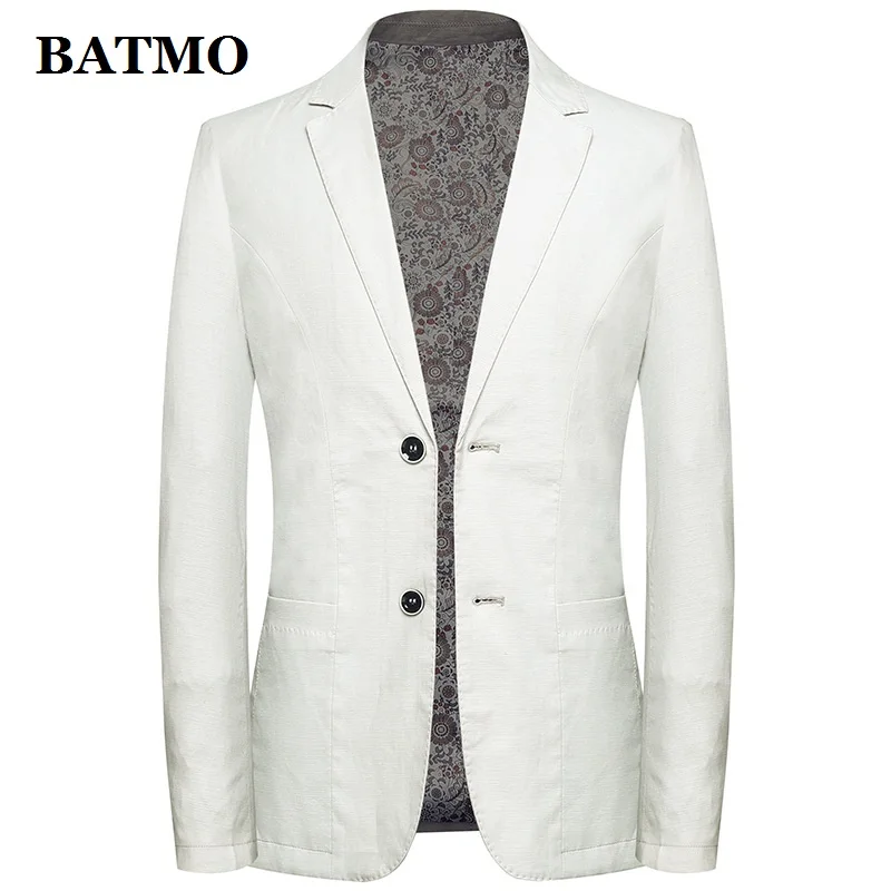Летние повседневные тонкие льняные блейзеры Batmo для мужчин мужские костюмы
