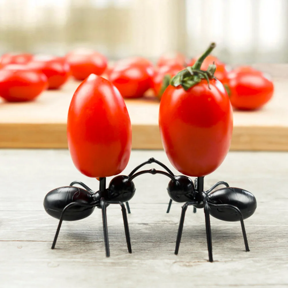 12 шт. фрукты Вилы Ant Форма Вилки закуски торт десерт Посуда для дома Кухня партии ужин фрукты Палочки Кухня аксессуары
