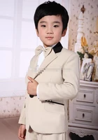 new two buttons boy tuxedos notch lapel children suit beige kid weddingprom suits jacketpantstievest