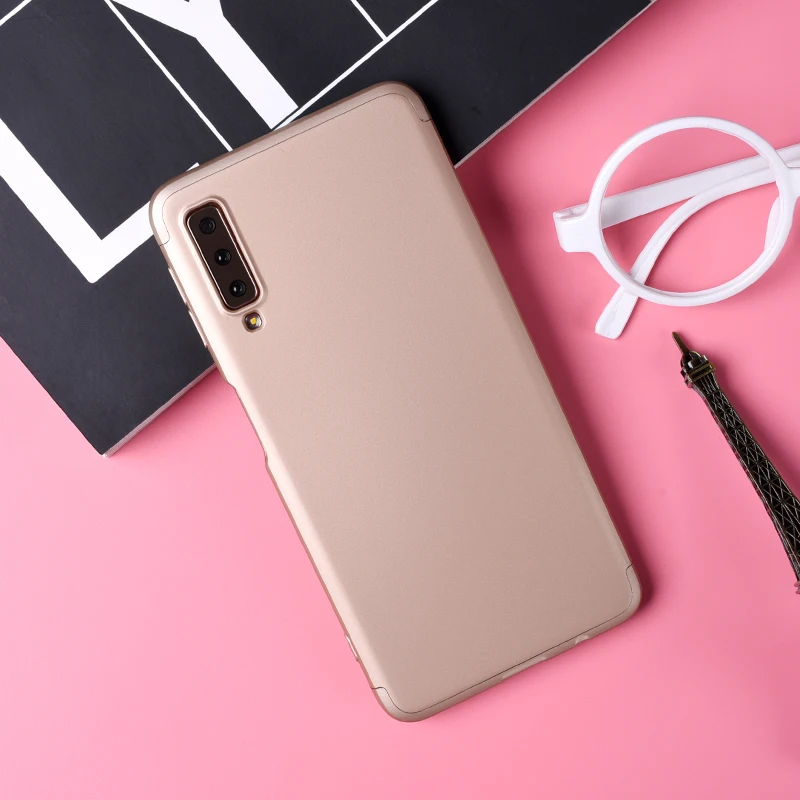Роскошный Жесткий чехол из поликарбоната для Samsung Galaxy S6 S7 Edge S8 S9 Plus Note 8, чехол A5 A7 A8 Plus, чехол 3 в 1 360, чехол на весь корпус