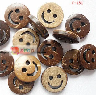 50 шт./лот натуральное улыбка кокосовыми пуговицами с вырезами С украшением в виде