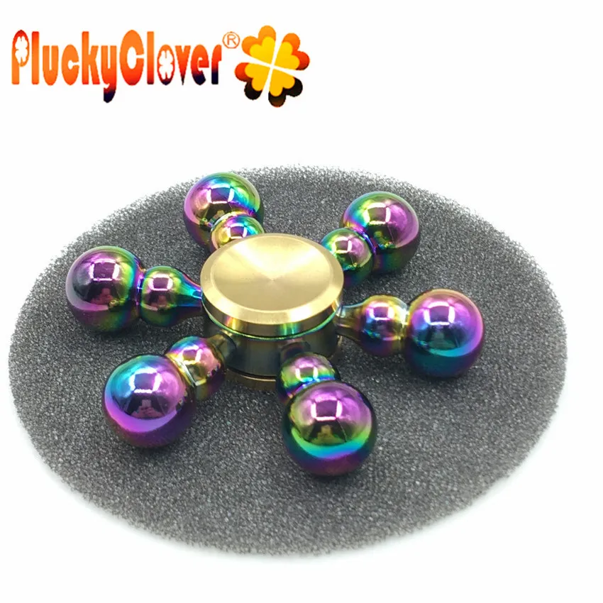 1 шт. съемный шестиугольный Спиннер металлический Радужный ручной шесть рук