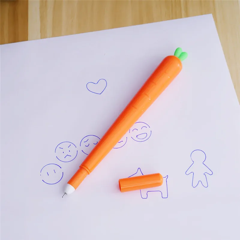 1 шт. Новое поступление Kawaii морковь мм 0,5 мм пластик гель черные чернила для ручки милые ручка для подписей, канцелярские подарок для детей школьные офисные принадлежности