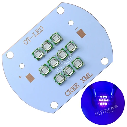 395nm-400nm UV LED 100 Вт CREE XML T6 УФ фиолетовый светодиодный 365nm 370Nm 395NM лампы ультрафиолетового COB светодиодный медный PCB для УФ светильник планшетный принтер клей - Испускаемый цвет: 395nm-400nm UV LED