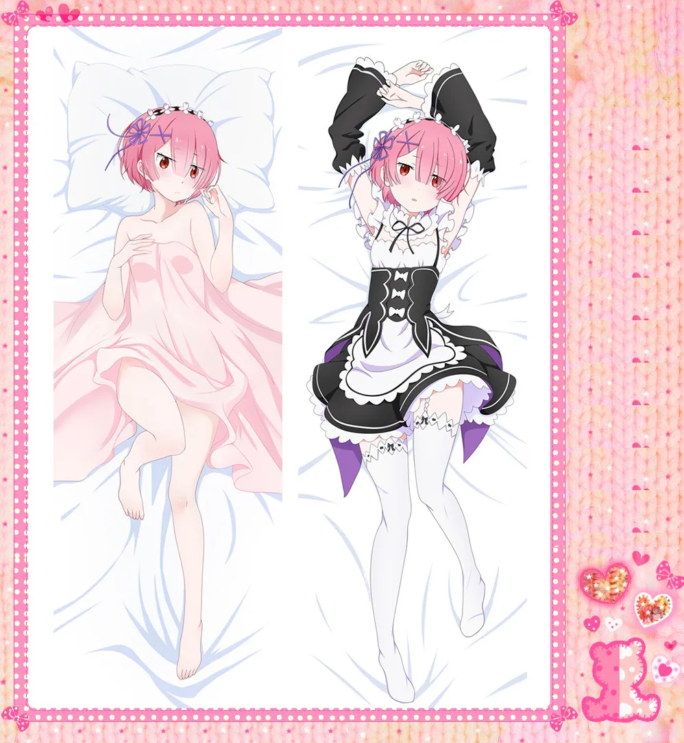 Двусторонняя обнимающая подушка с аниме рисунком Re Zero Kara Hajimeru Isekai Seikatsu Чехол