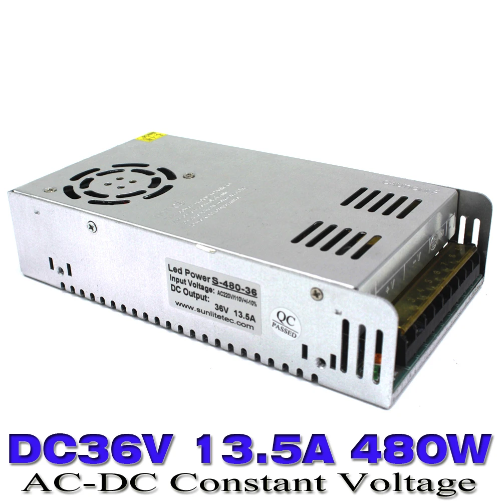 Источник питания постоянного тока 36V 13.5A 480w светодиодный трансформатор драйвера