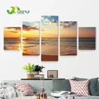 Большой 5 панель холст искусства Закат морская картина маслом художественные принты без рамки закат море картина холст картина для офиса спрей PR1150