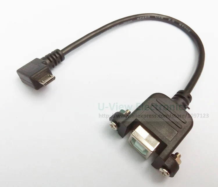 NCHTEK 90 градусов левый Угловой Micro USB 5Pin папа к B гнездовой панельный кабель с