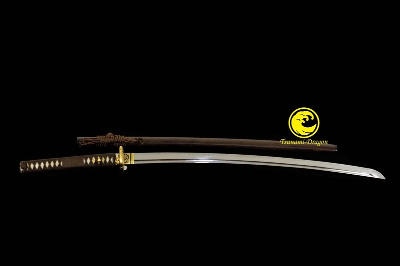 

CLAY TEMPERED FOLDED STEEL JAPANESE KATANA FLOWER TSUBA BATTLE READY SWORD