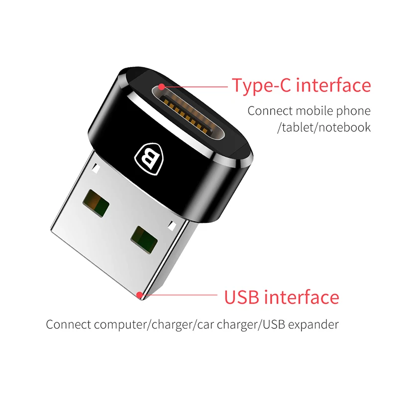 Baseus USB мужчина к usb type C Женский OTG адаптер конвертер кабель type-c адаптер для Nexus 5x6 p Oneplus 3 2 USB-C зарядное устройство для передачи данных