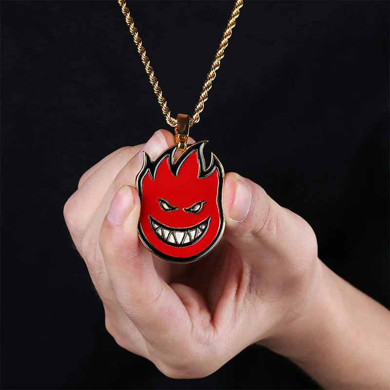 Новое ожерелье JINAO с подвеской в виде пламени для мальчика цепочка золотого цвета