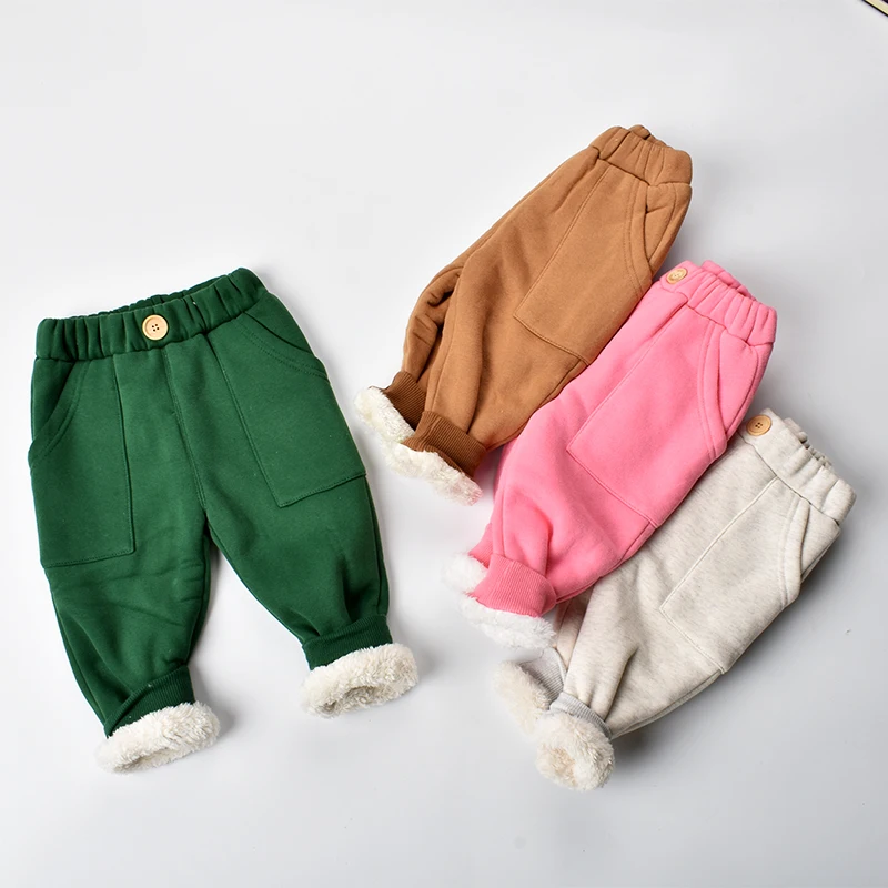 Boys Winter Pants 2017 Kids pants Cashmere girls warm full lengthTrousers for baby harems pant | Детская одежда и обувь