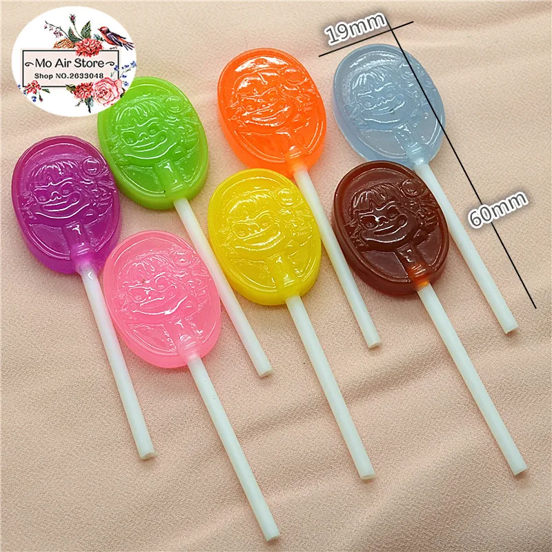 

10pcs Resin flatback translucence lollipop mix color crafts for hair bow center decoration 19x60mm
