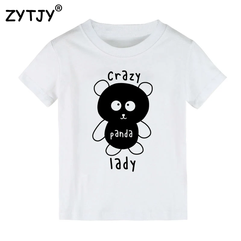 Детская футболка с принтом Crazy Panda Lady для мальчиков и девочек детская одежда