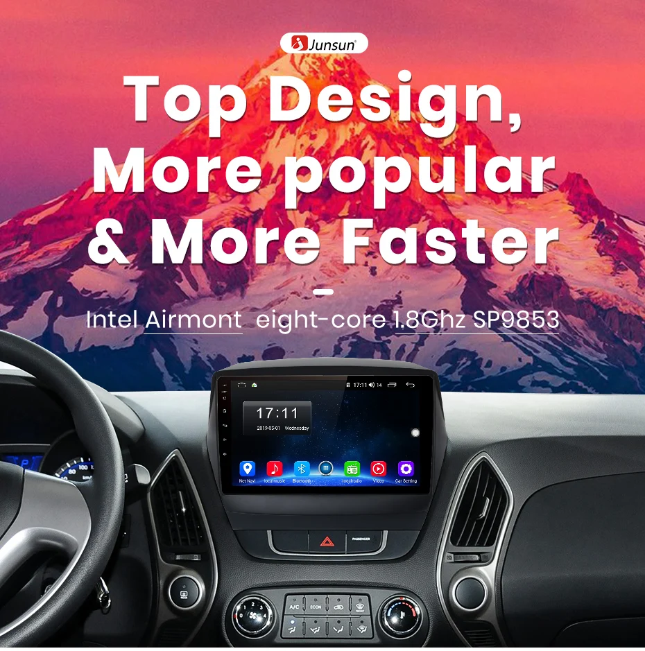 Junsun 4 г+ 64 г CarPlay DSP Android 8,1 автомобильный радио мультимедиа аудио плеер для hyundai ix35 Tucson 2 LM 2011 2012 2013 без DVD