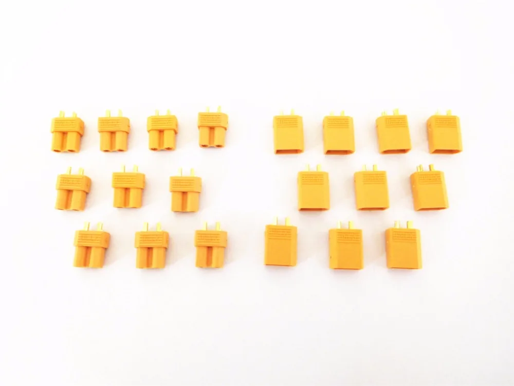 Штекерные и гнездовые разъемы для аккумуляторов XT30 2 мм золотистые 100 шт.